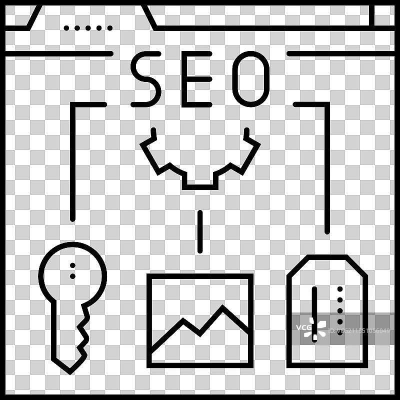 黑帽SEO线条图标图片素材