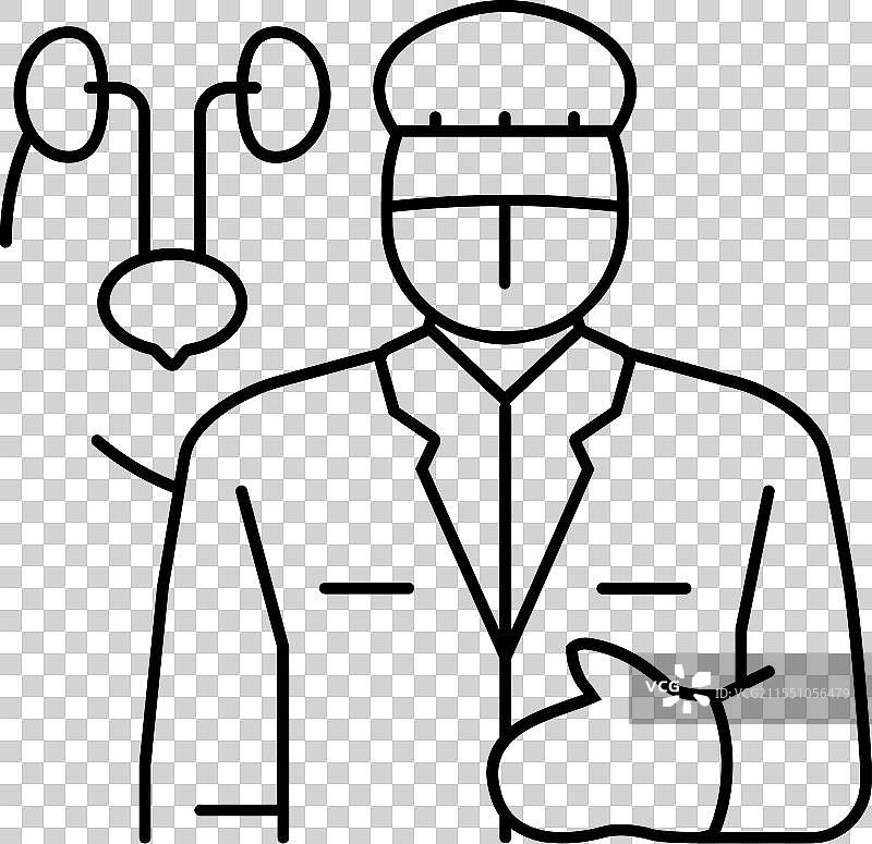 肾脏科和泌尿科的线条图标图片素材