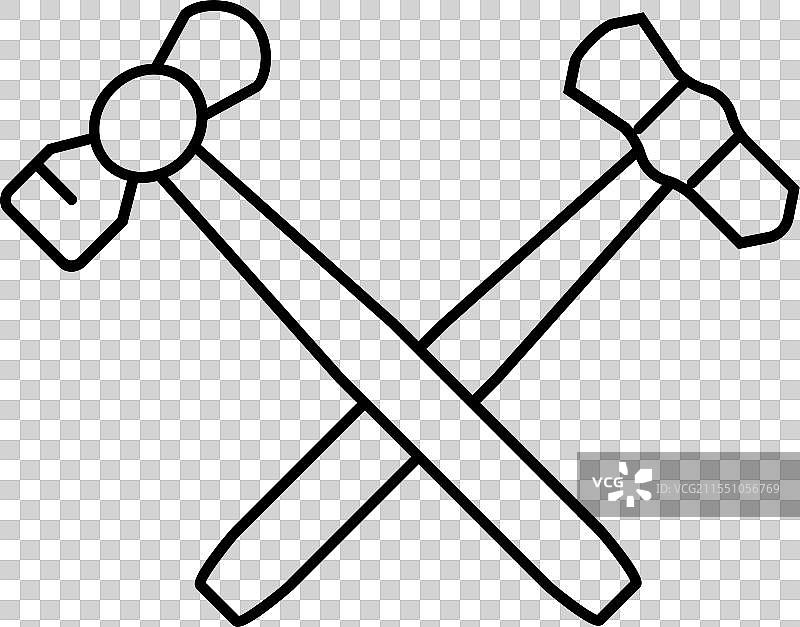 锤子铁匠线条图标图片素材