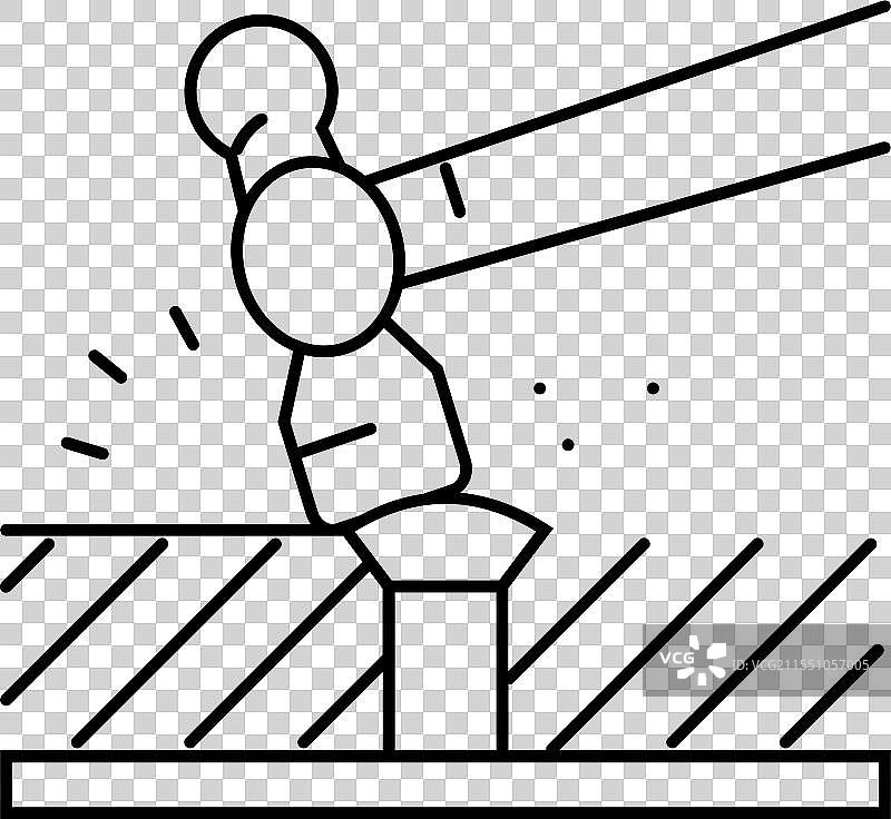 手工锻造的铁匠线条图标图片素材