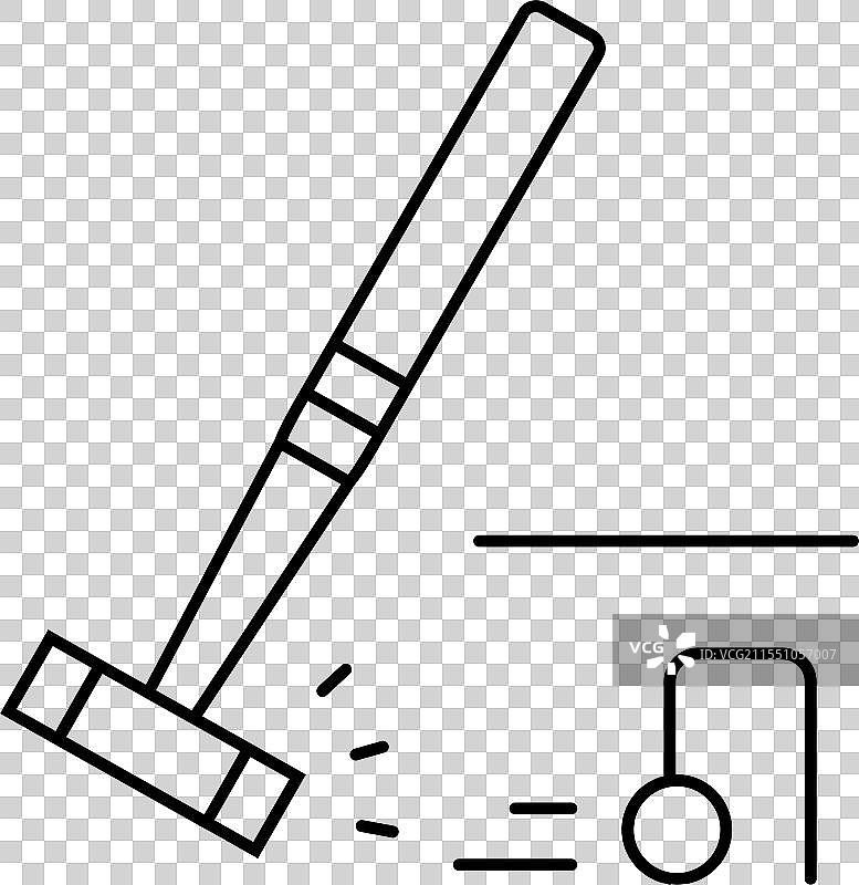 槌球游戏线条图标图片素材