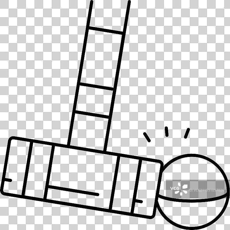 击打槌球游戏线条图标图片素材