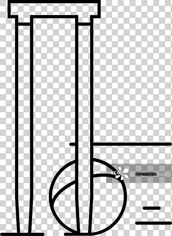 中心桩槌球游戏线条图标图片素材