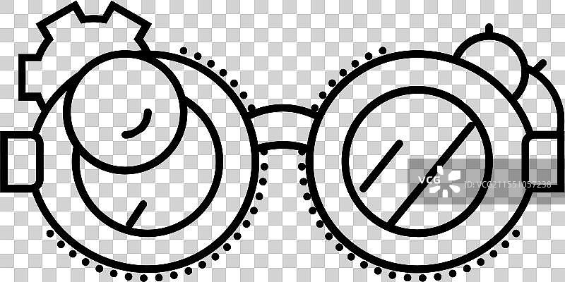 蒸汽朋克复古护目镜线条图标图片素材