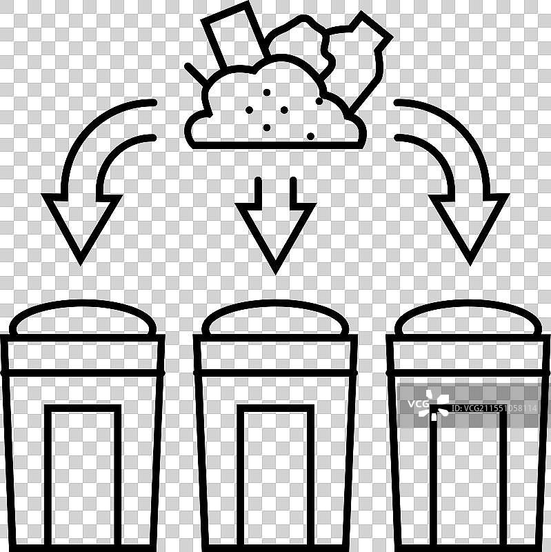 垃圾分类分拣线图标图片素材
