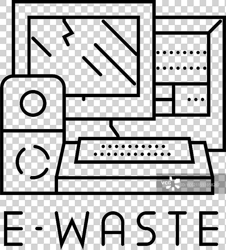 金属回收废物分类线条图标图片素材