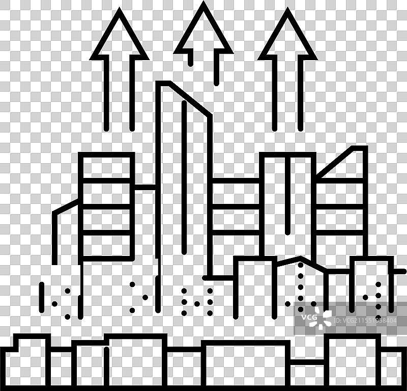 城市扩张赛博朋克线条图标图片素材