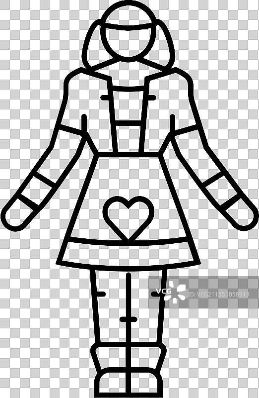 洛丽塔时尚线条图标图片素材