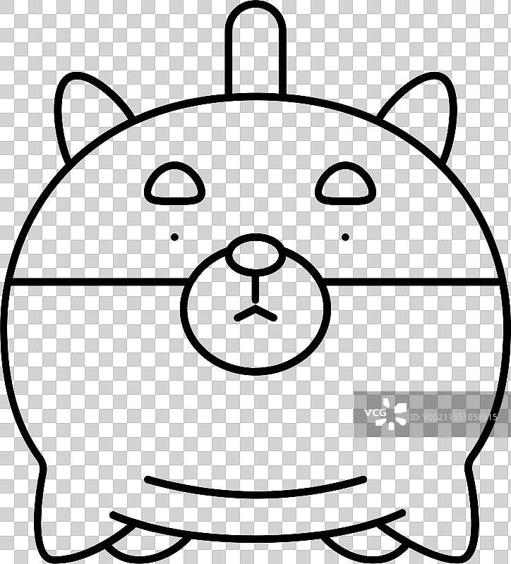 可爱的毛绒玩具线条图标图片素材