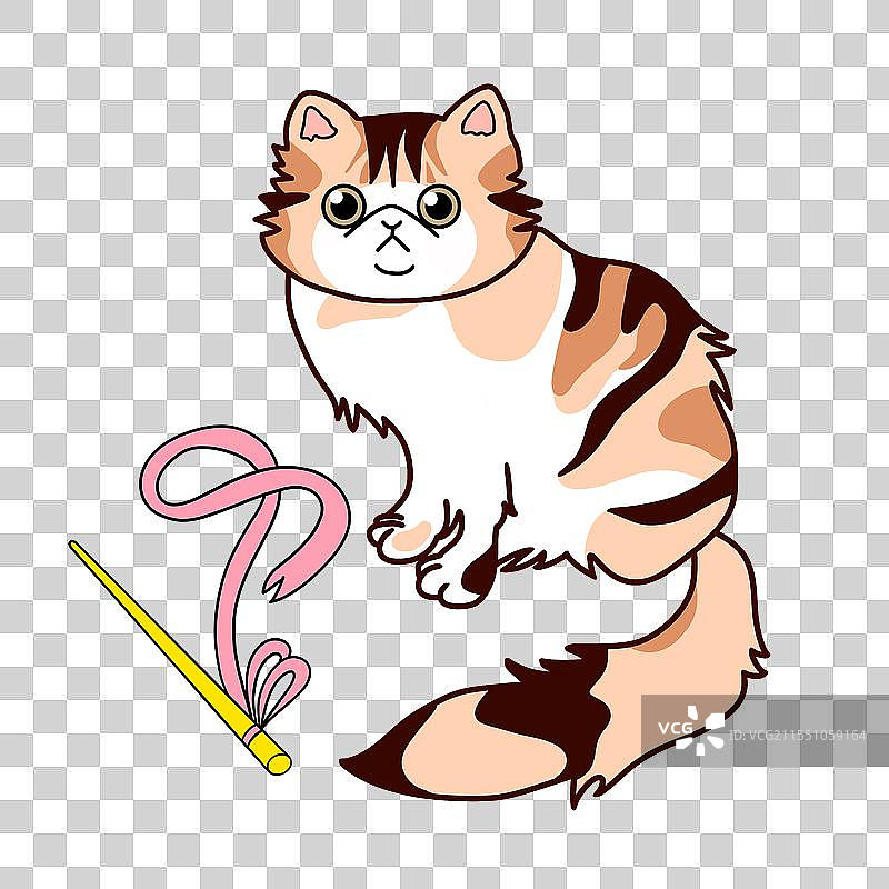 长毛加菲猫卡通画图片素材