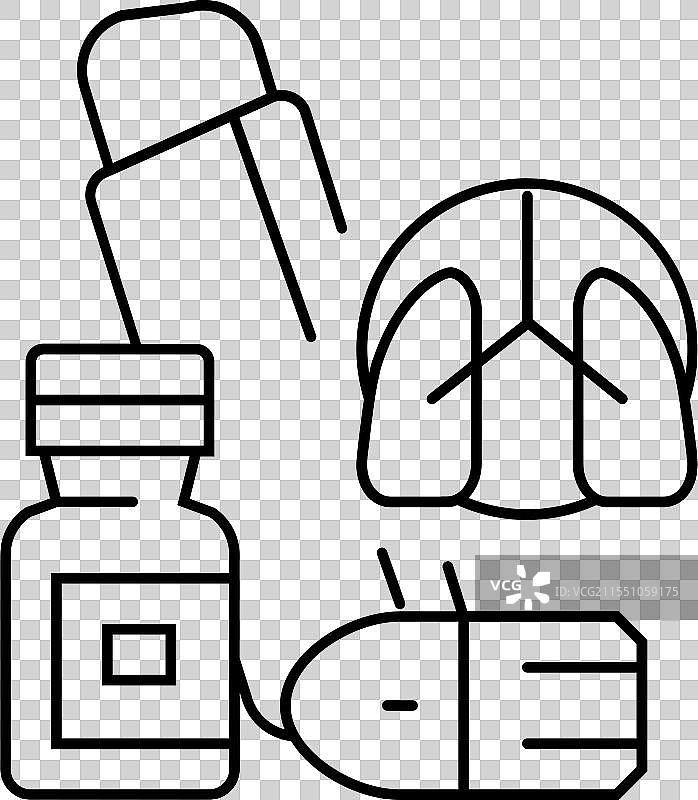 支气管扩张剂药物药房线条图标图片素材