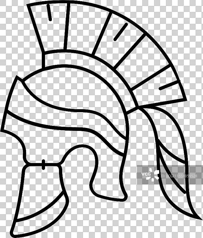 斯巴达罗马战斗头盔线条图标图片素材