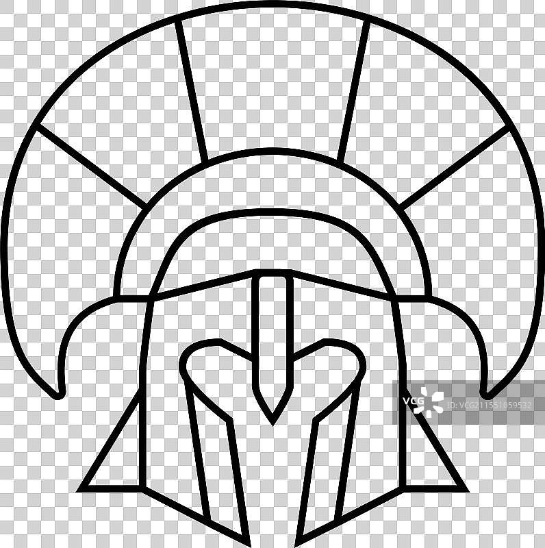 斯巴达战士头盔线条图标图片素材