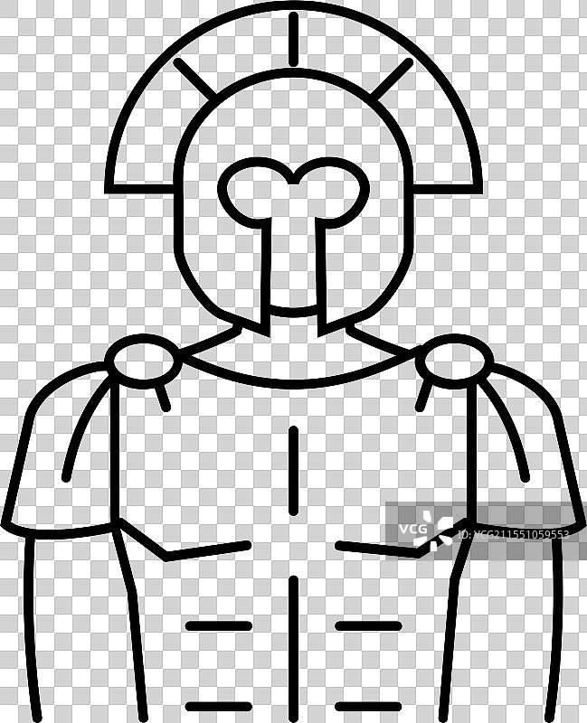 斯巴达战士线条图标图片素材