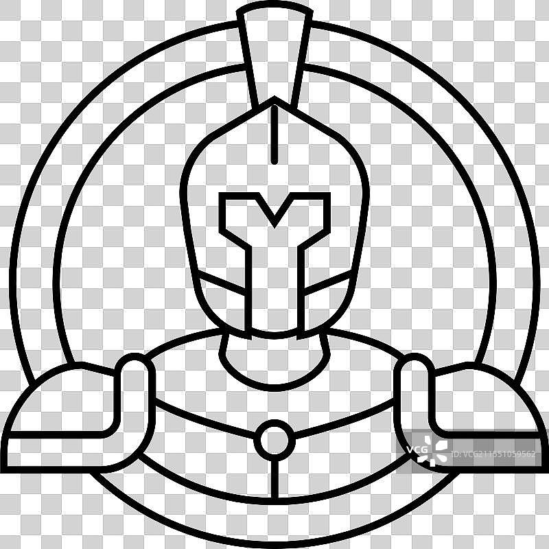 古代士兵徽章线条图标图片素材