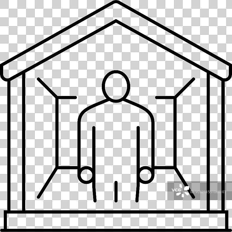 宅男隐居者线条图标图片素材