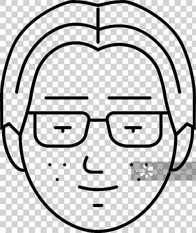 男性头像 动漫迷 线条图标图片素材