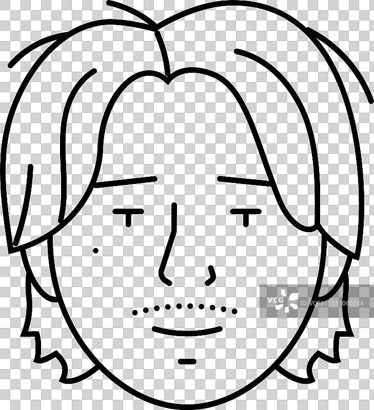 女性头像二次元爱好者线条图标图片素材