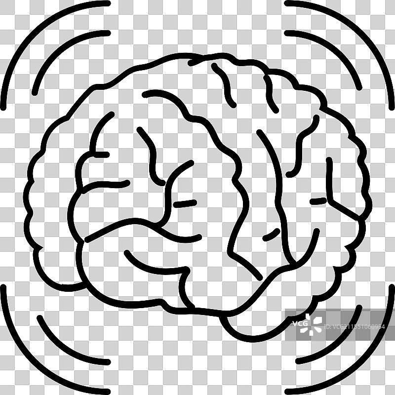 脑震荡 家庭受伤 事故 线条图标图片素材