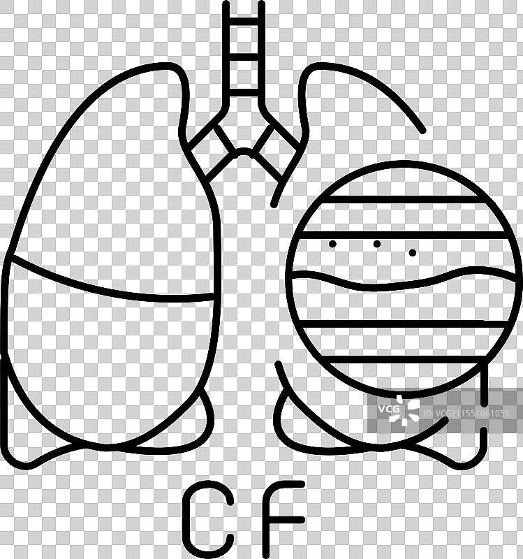 囊性纤维化疾病线条图标图片素材