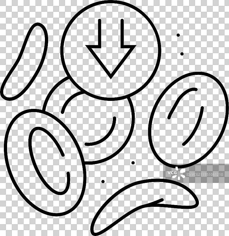 镰状细胞贫血症线条图标图片素材