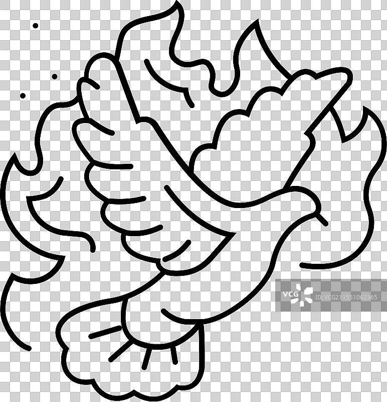 五旬节盛宴天主教节日线条图标图片素材