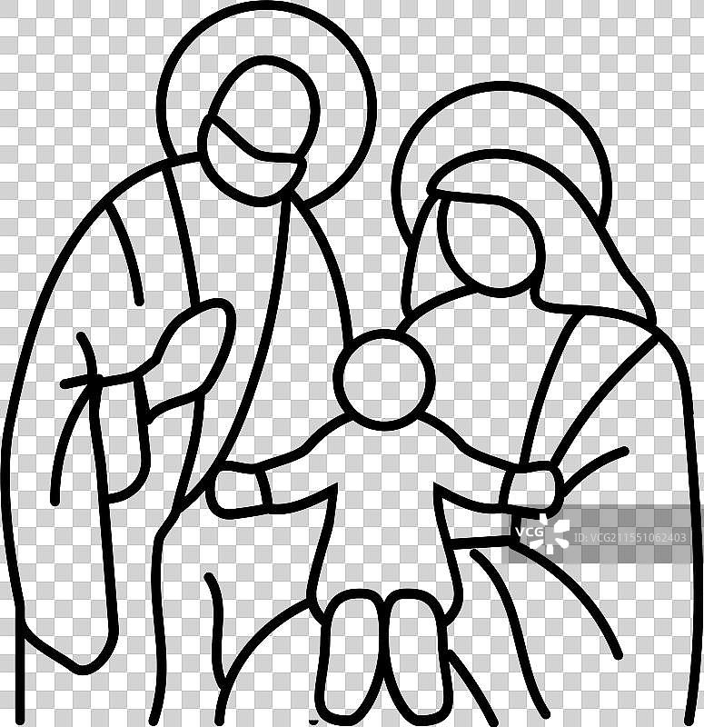 圣家节 天主教节日 线条图标图片素材