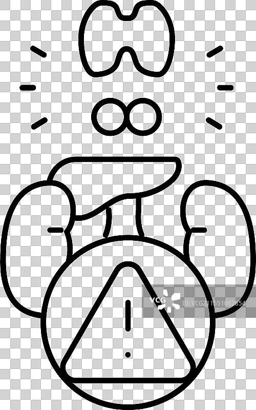 内分泌疾病 肥胖 超重 线条图标图片素材