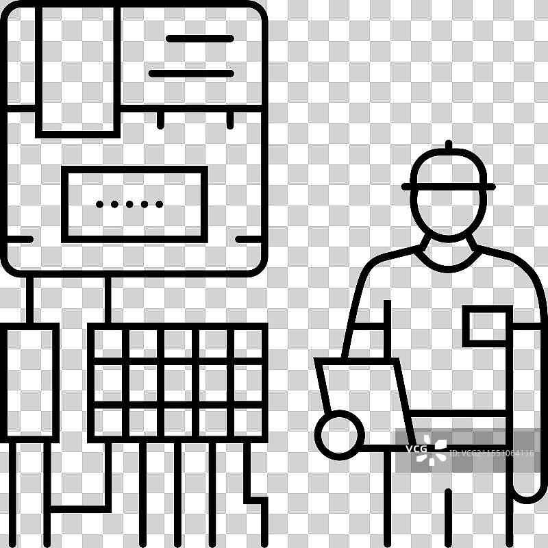 智能电表安装线条图标图片素材