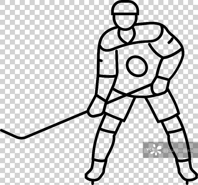 冰球越位运动线条图标图片素材