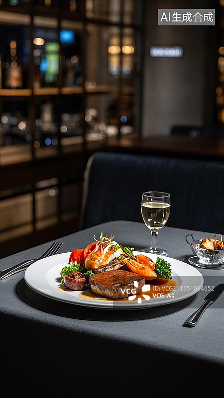 【AI数字艺术】西餐铁板烧美食图片素材