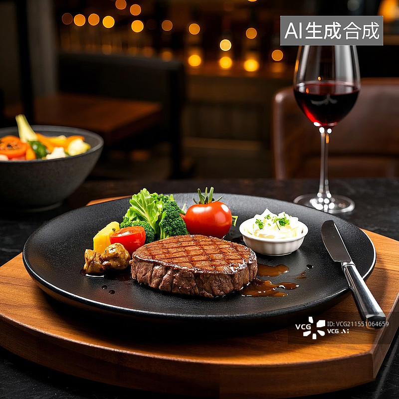 【AI数字艺术】西餐铁板烧美食图片素材