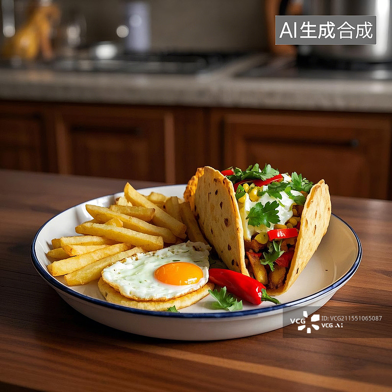 【AI数字艺术】墨西哥炸玉米饼美食图片素材