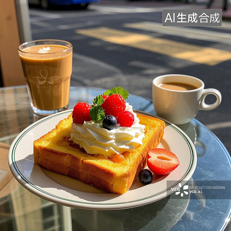 【AI数字艺术】法式吐司面包美食图片素材