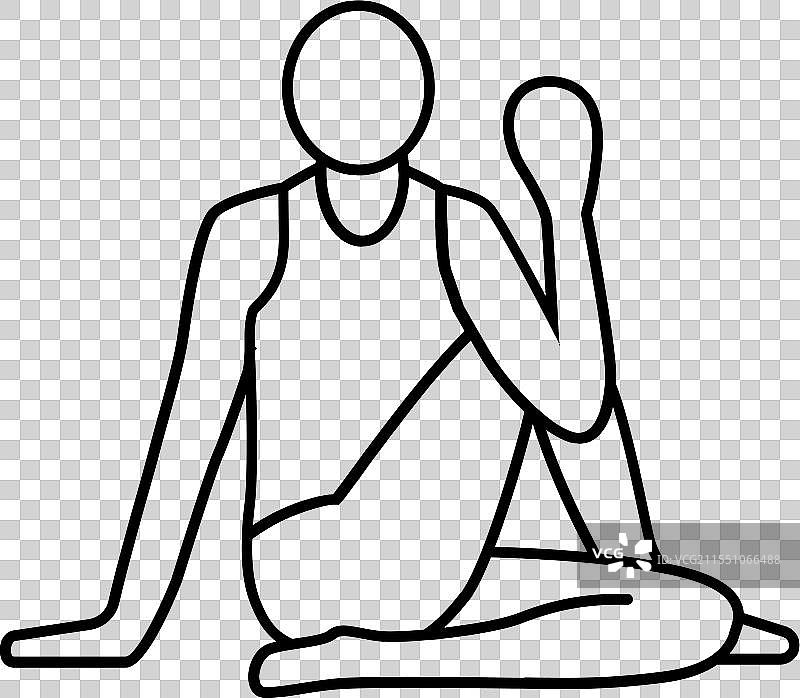 鱼式瑜伽线条图标图片素材