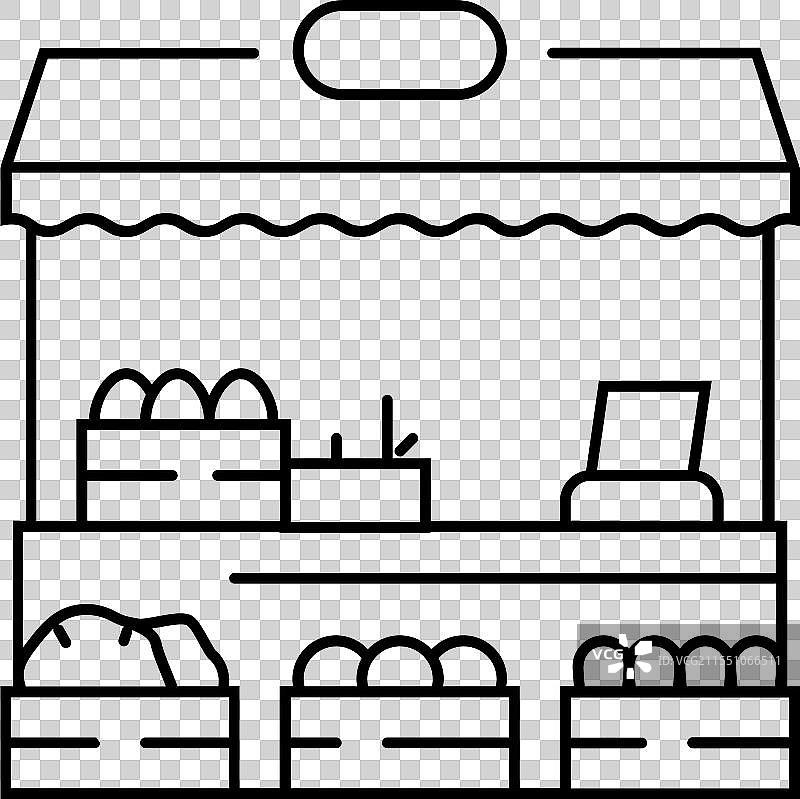 秋季农贸市场线条图标图片素材