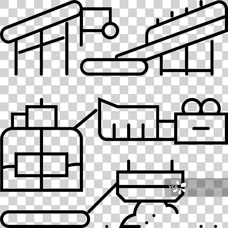 矿石加工采矿线条图标图片素材