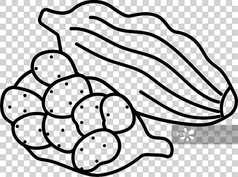 小豆蔻荚的阿育吠陀草药线条图标图片素材