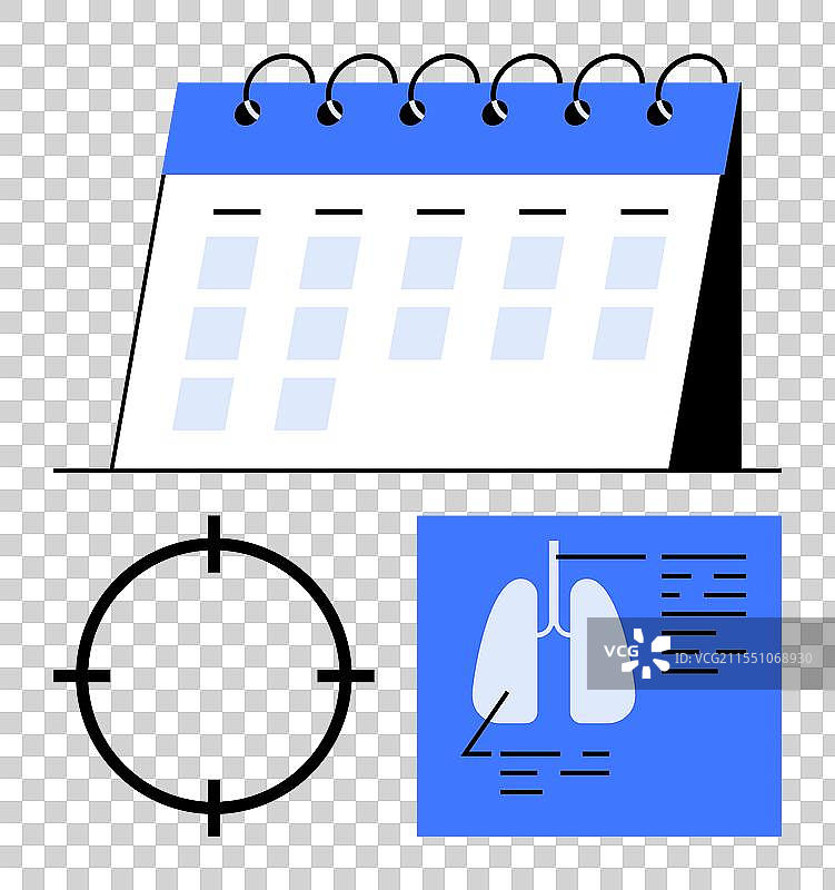 医疗预约日历与目标图片素材