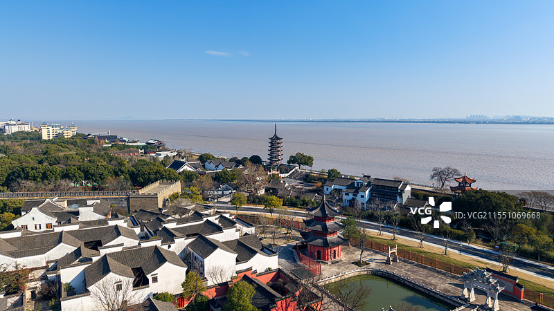 海宁盐官古城观潮胜地公园图片素材