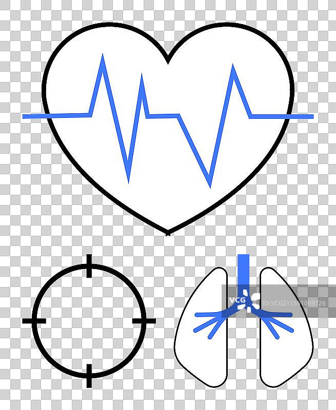 心形轮廓内的心跳图表图片素材