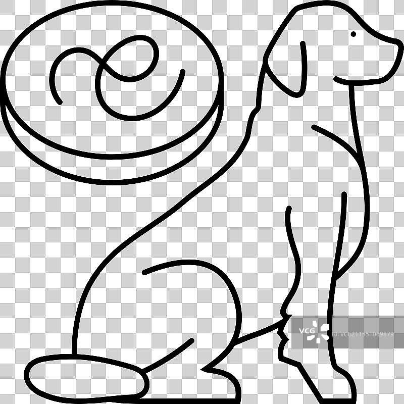 狗寄生虫蠕虫线条图标图片素材