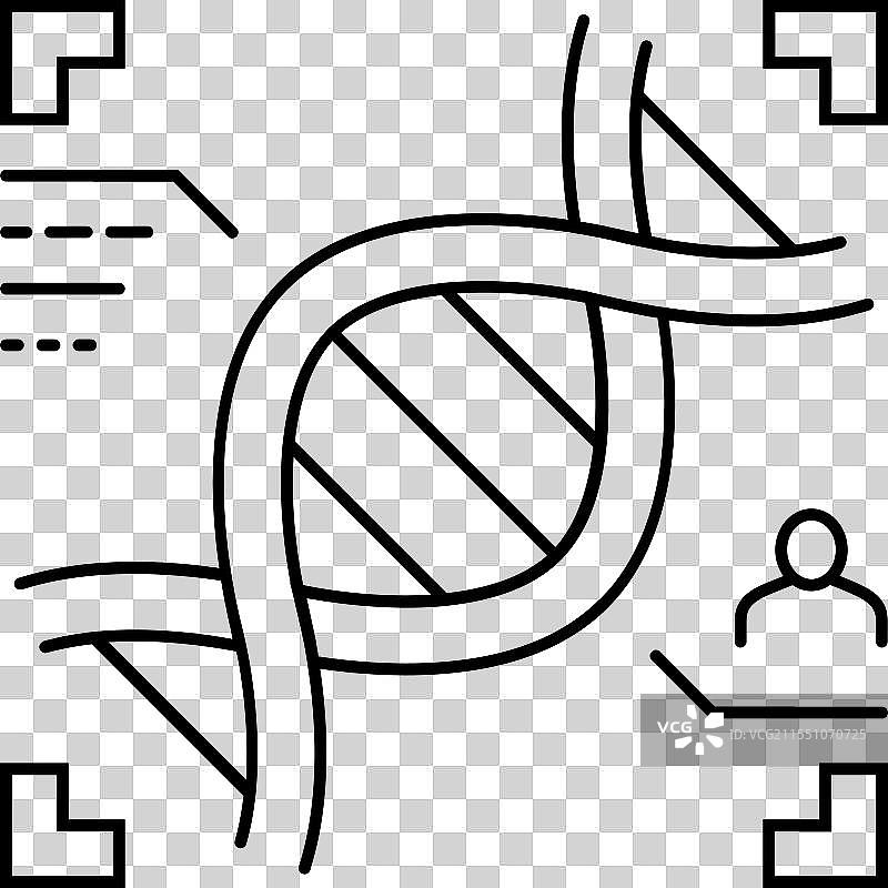 DNA测序线条图标图片素材