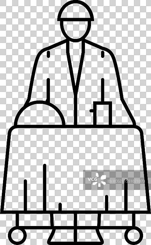 酒店客房服务线条图标图片素材