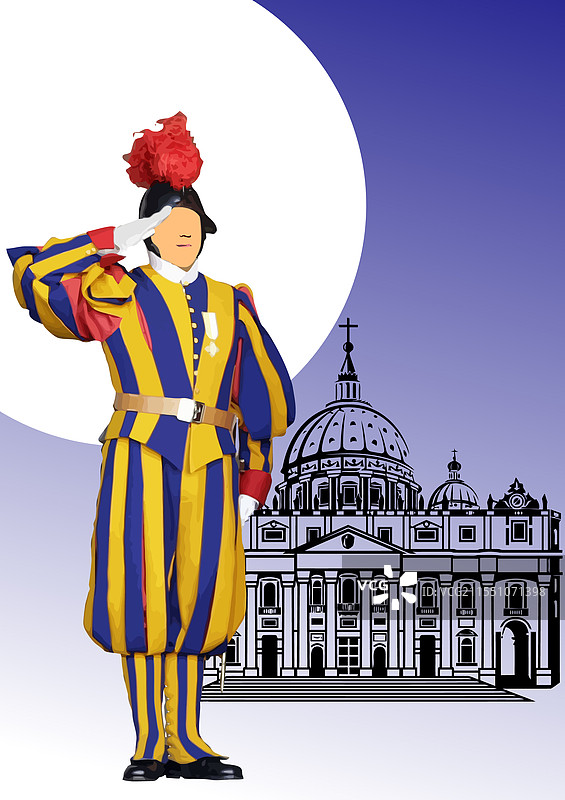 梵蒂冈城的瑞士卫兵 3D图片素材