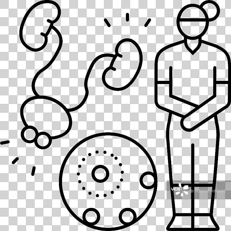 女性盆底疾病线条图标图片素材