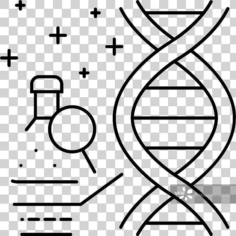 癌症治疗的基因检测线条图标图片素材
