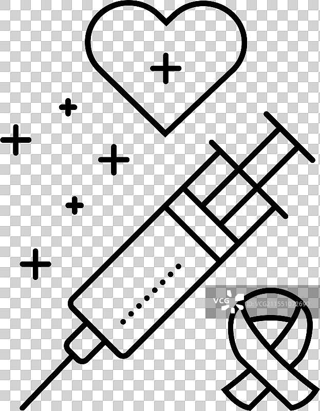 免疫疗法癌症治疗线条图标图片素材