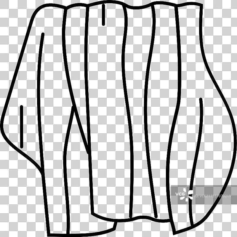 布料悬垂裁剪时尚线条图标图片素材