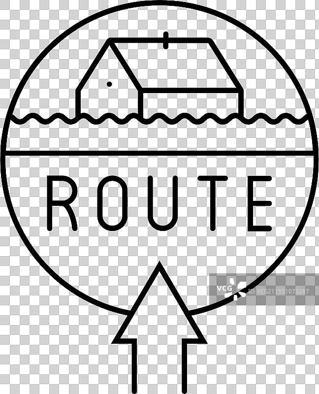 撤离路线灾难线图标图片素材